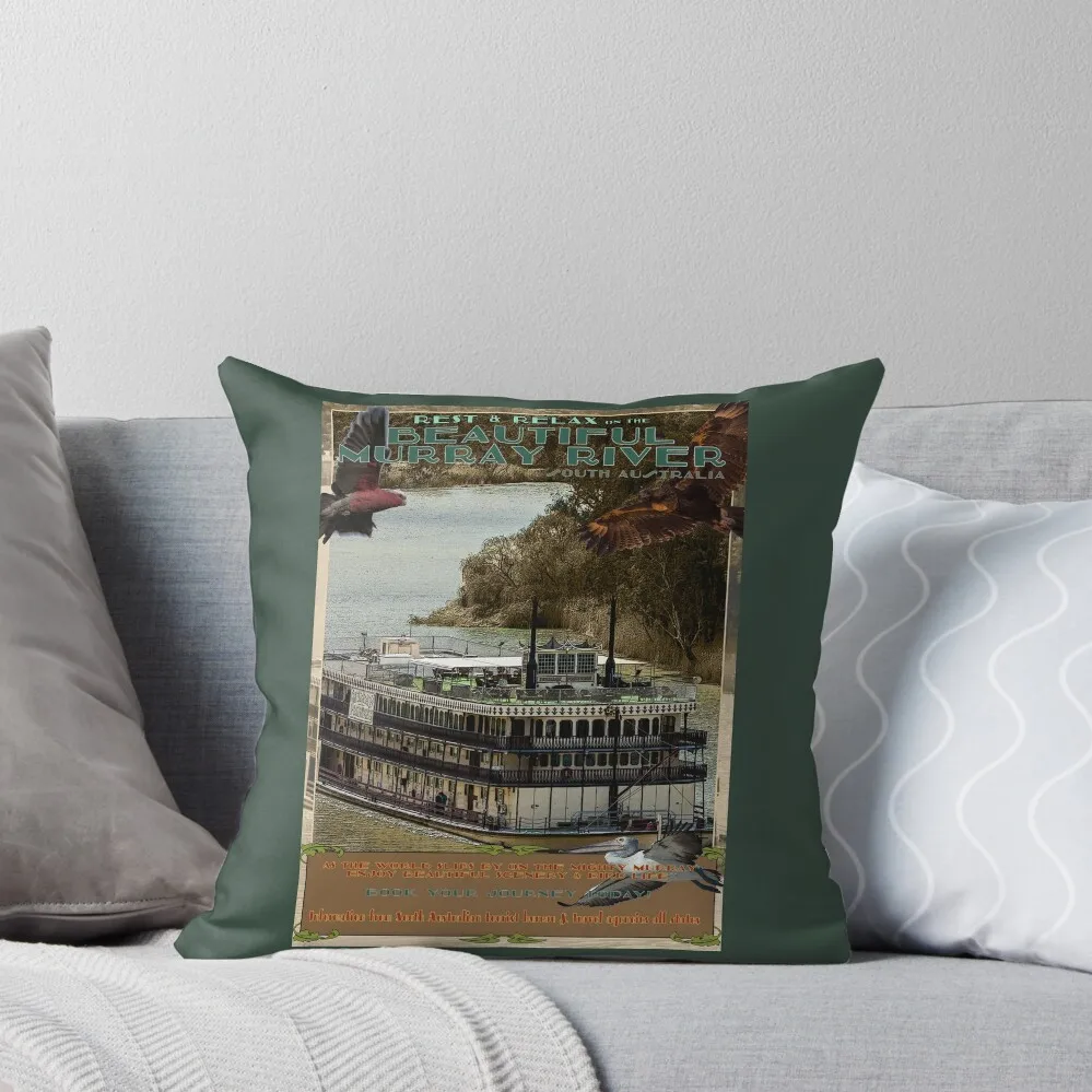 River Murray South Australia Travel Poster_02 Throw Pillow pillow pillowcase christmas pillowcases pillow