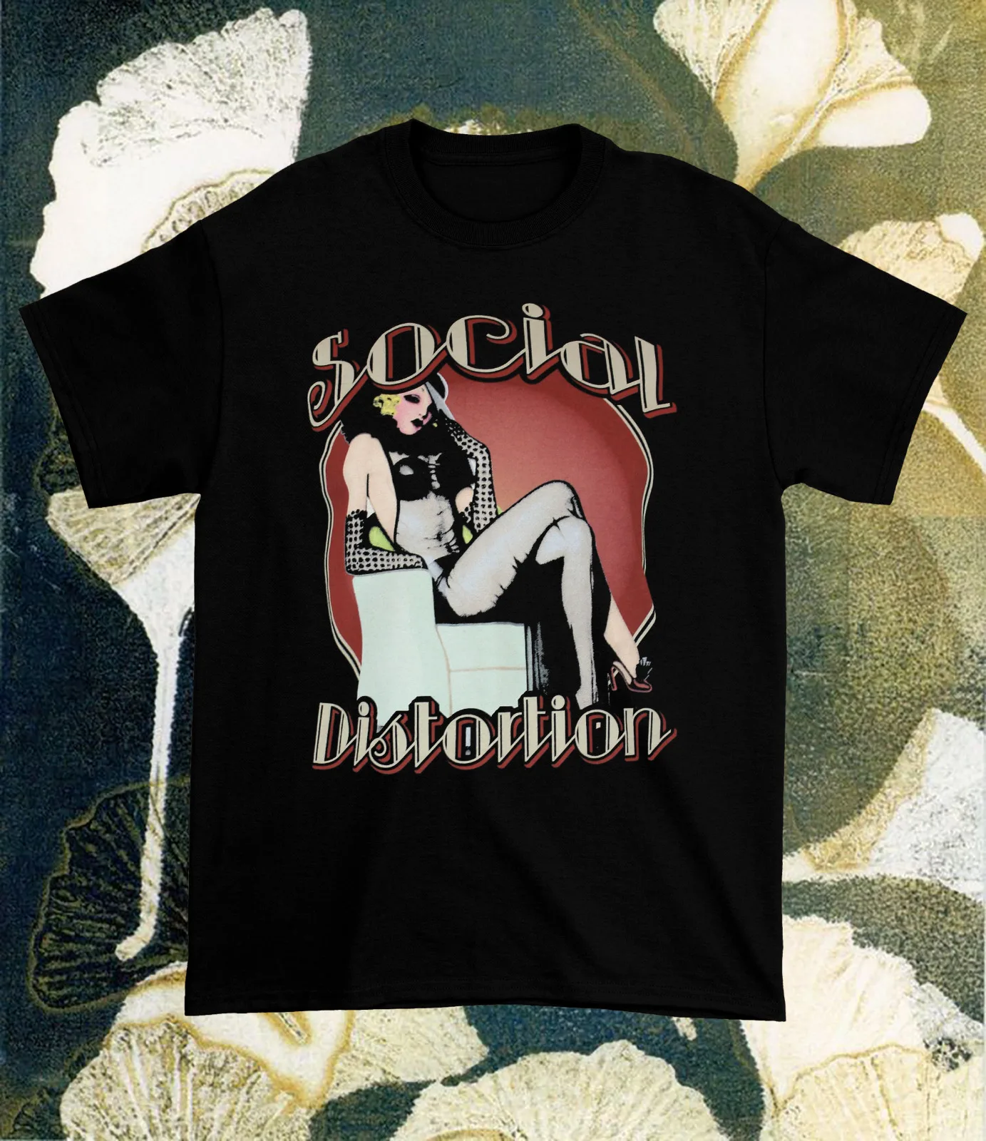 Social Distortion Pinup Girl in Chair Black Unisex TShirt