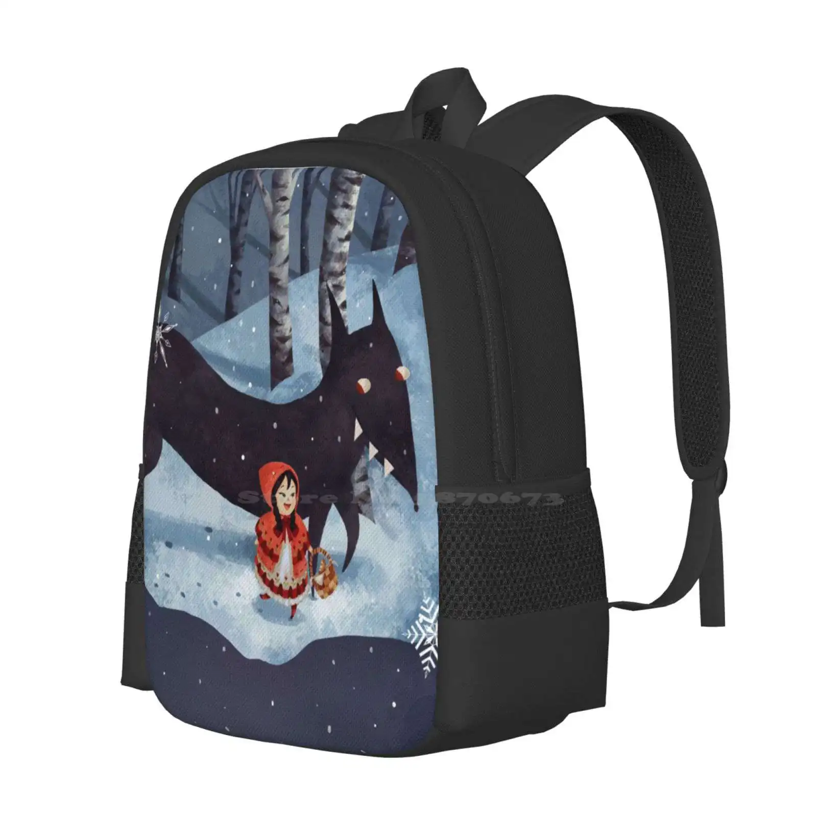 Little Red Riding Hood And The Wolf Backpacks For School Teenagers Girls Travel Bags Little Red Riding Hood Fairy Tales Wolf