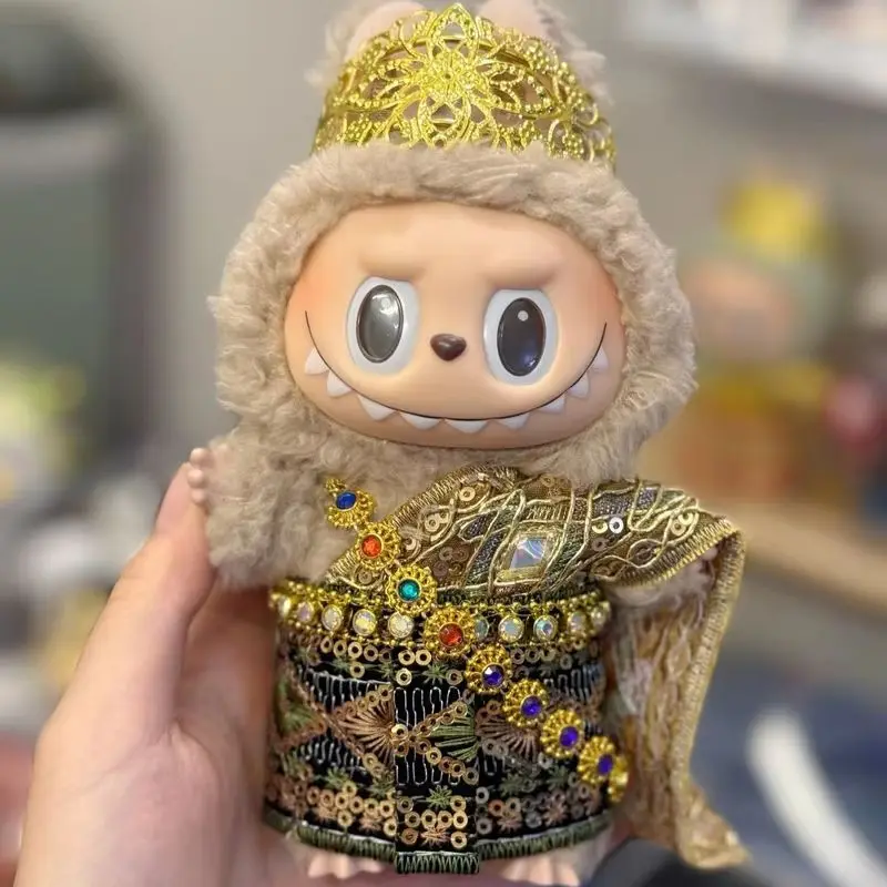 

Виниловая плюшевая кукла-подвеска Labubu, 17 см, детская одежда, милая модная игрушка в тайском стиле с аксессуарами для одежды для детей