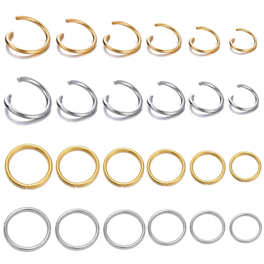 

100-200Pcs/Lot Stainless Steel Open Jump Rings Split Rings Connectors for DIY Jewelry Making Accessories Supplies Wholesale