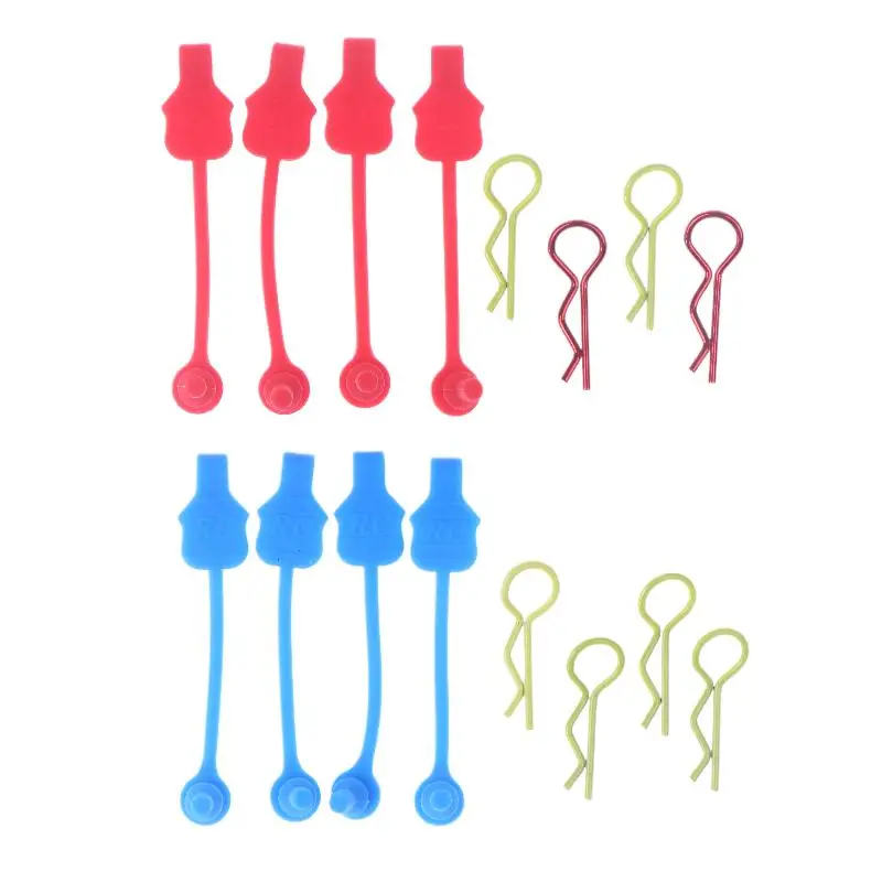 1/10 1/8 스케일 RC 모델 자동차용 4개 세트 아르마 그라나이트 크라톤 6s 업그레이드 부품 실리콘 바디 클립 리테이너