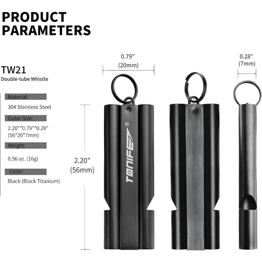 ダブルチューブホイッスル エマージェイホイッスル ボールチェーン付き サバイバルホイッスル ステンレススチール アウトドア 大音量 エマージェイホイッスル キャンプ用