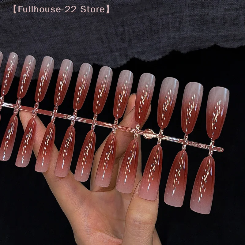 【MAX-22】30Pcs Gradient Nude Color Fake Nail Press On Quick Extension Matte Wearable False Nails Natural Full Cover Nail Tips