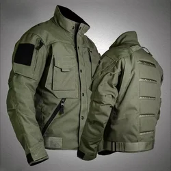 Military Tactical Jackets Men Motorcycle Jacket Multi-pocket Outdoor Sports Waterproof Windproof Coat Loose Zipper Windbreaker