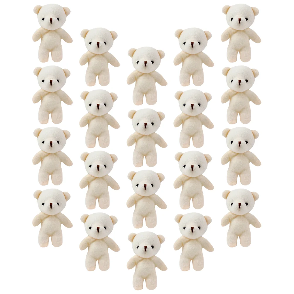 20 Pcs Mini Bear Hanging Figurines Wear-resistant Tiny Bears Toys Infant Bags Lovely Keychain Decor Cloth Home Accessory Baby