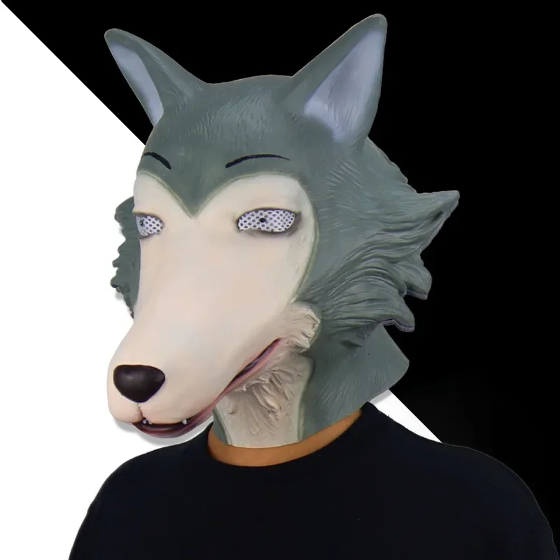 Anime Beastars Cosplay Costumes Wig Mask Grey Wolf Legoshi Uniform Carnivore Legosi Cosplay Costume Cherryton Academy Blue Suit