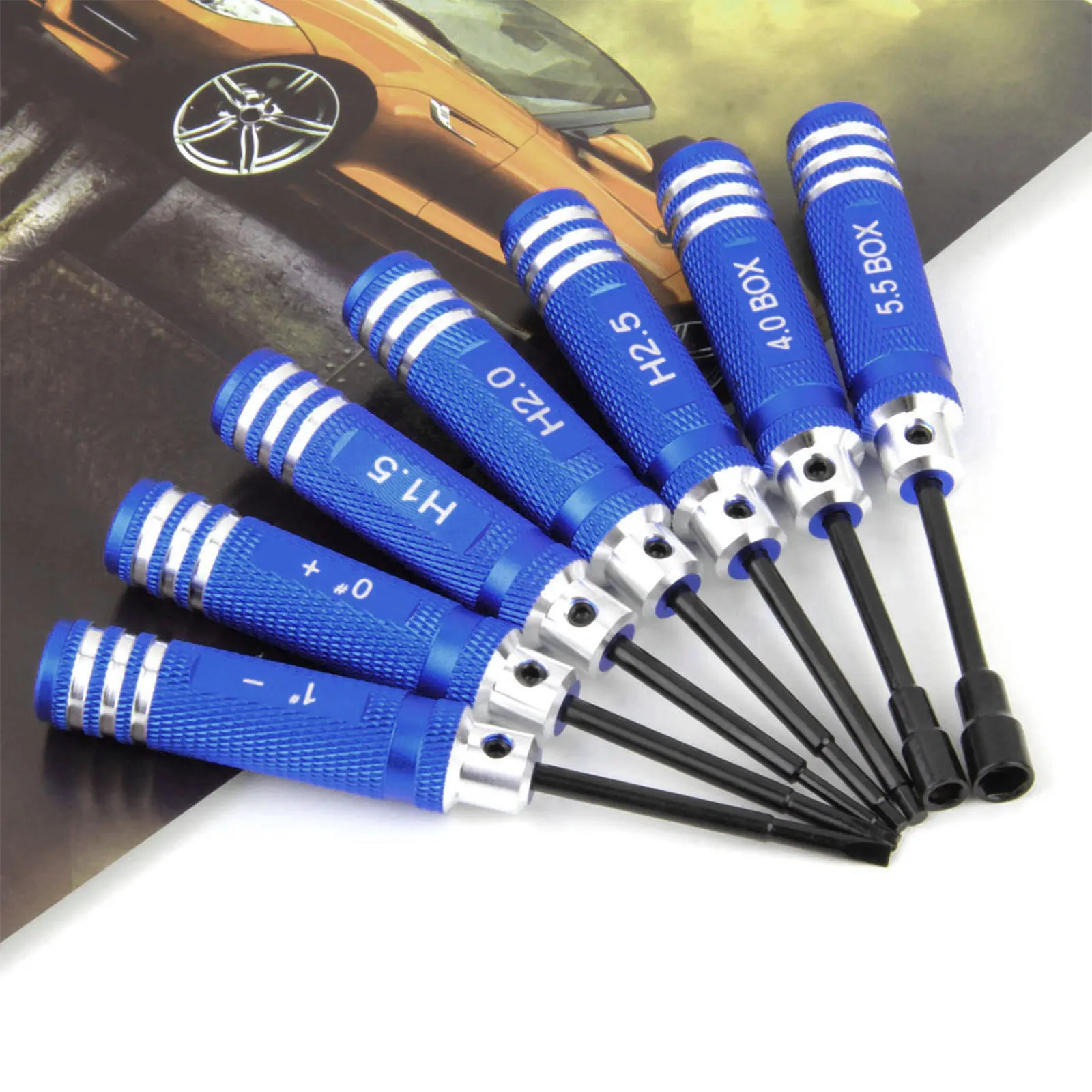 

7Pcs Screwdriver Set Durable Metal Hard Alloy for Rc Helicopter Plane Car Disassembly Repair Hexagonal Screwdriver