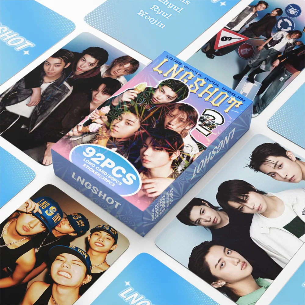 92Pcs/Set Idol Boy Group LNGSHOT High-Definition Printed Photo LOMO Card Sticker OHYUL RYUL WOJIN LOUIS Fans Collection Cards