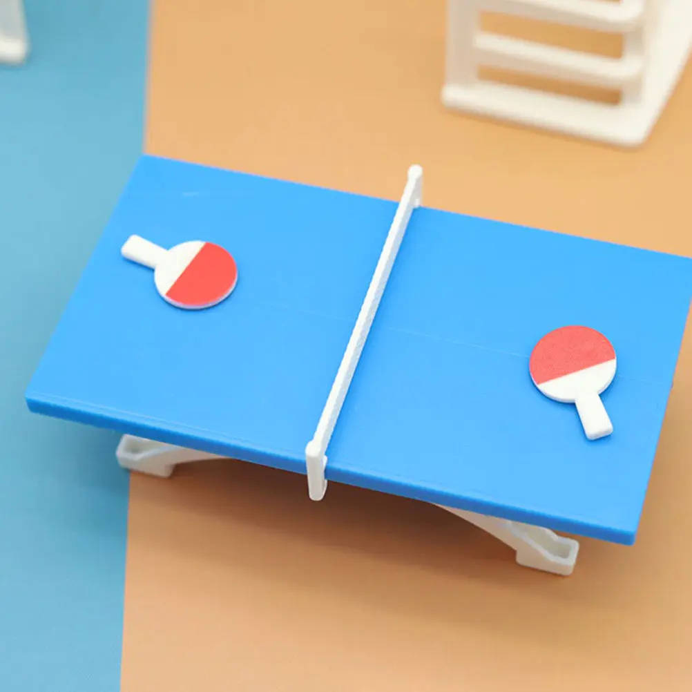 

1Set Chic Miniature Sports Decoration Set Table Tennis Basketball Models for Mini House Supplies on Play