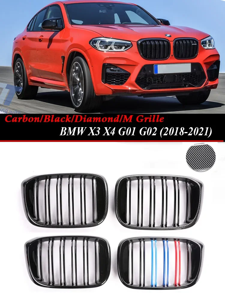 

X3M X4M Front Bumper Kidney Racing Grill Facelift M Color Grille Cover For BMW X3 X4 G01 G02 G08 2019+ 28i 25i 30i Accessories