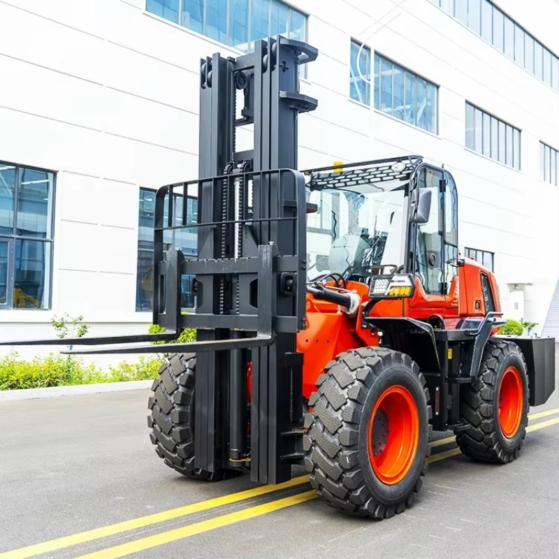 Free Shipping 4wd 5t Front-articulated All Rough-terrain Forklift with Attachments Stacker Cost Effective Farm off Road Forklift