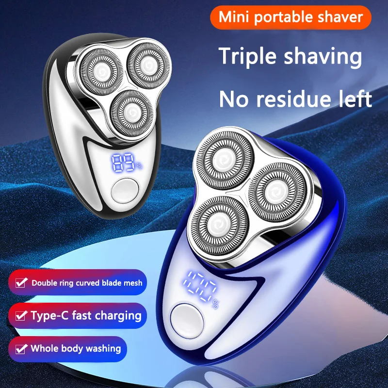 Men's Electric Shaver, USB Rechargeable, with Digital Display Function, Compact and Portable, Suitable for Business Travel, Is a Holiday Gift for Men.