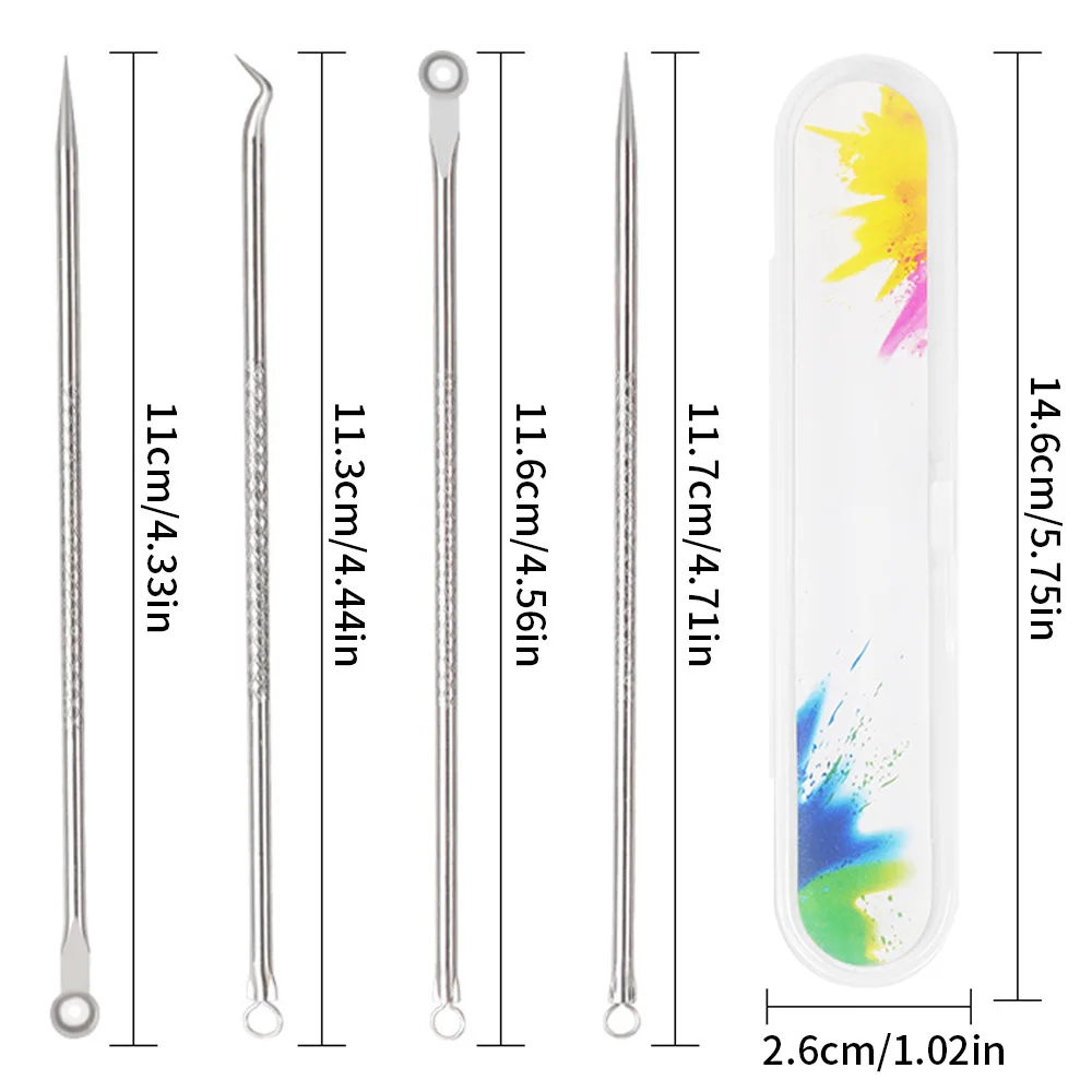 4PCS Akne Mitesser und Akne Entferner Hautpflege Weibliche Schönheit Akne Behandlung Poren Reinigung Nadel Haken