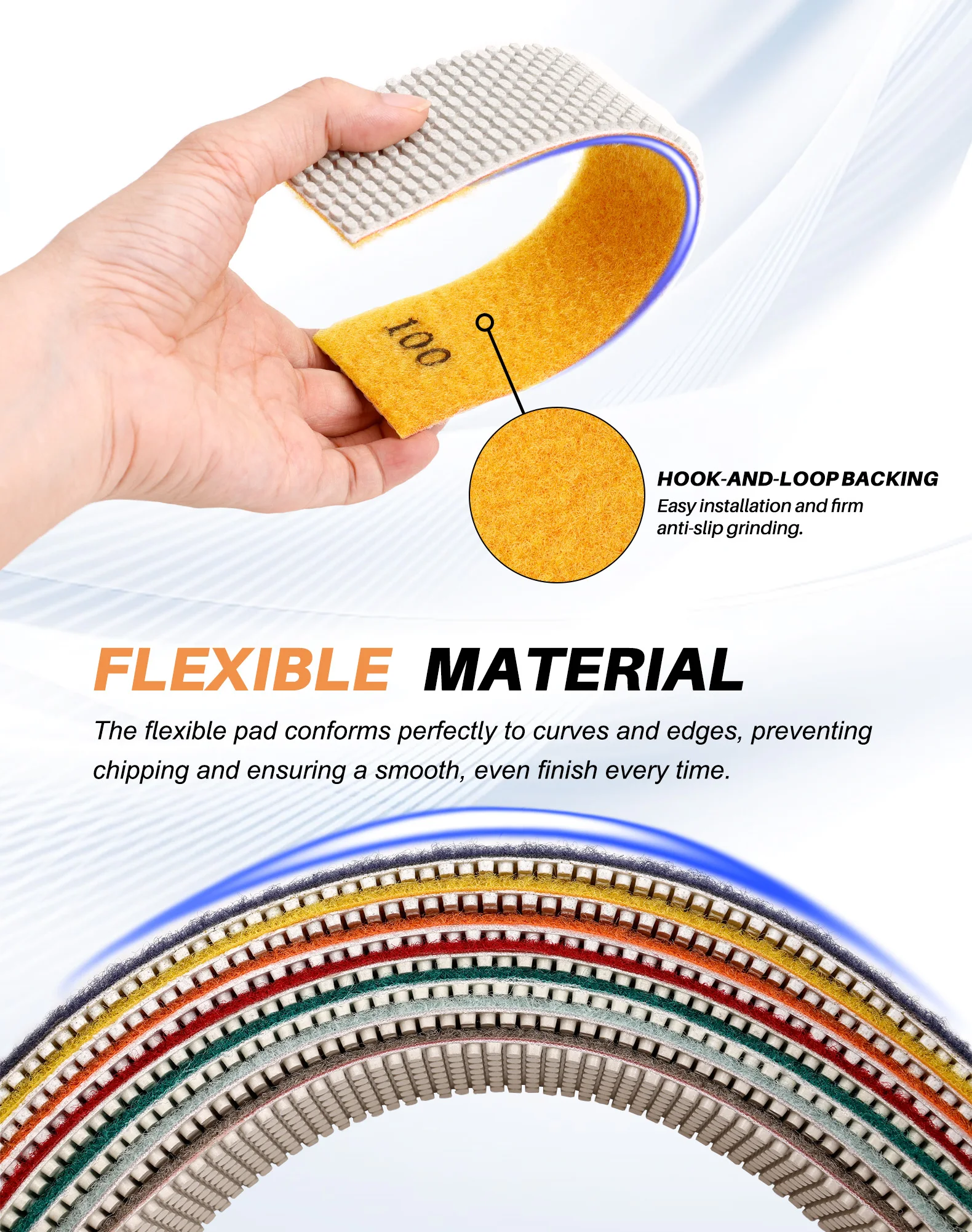 DC-WRDWPS02 2 inch (45mm) polishing belt for diamond drum wheels for polishing granite and marble