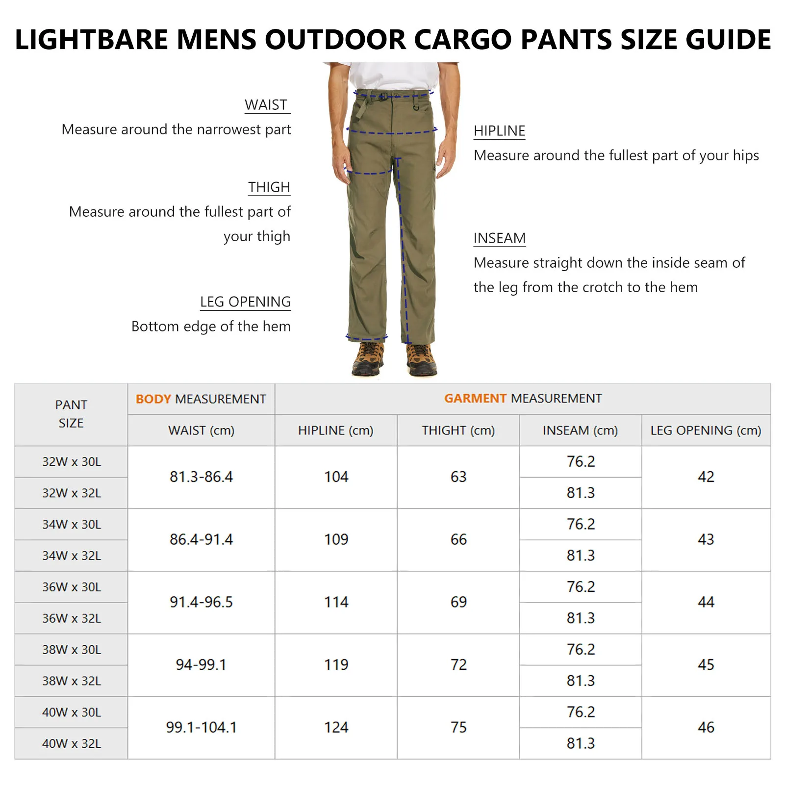 Lightbare Men's Stretch Hiking Golf Cargo Pants UPF 50+ Cropped with Roll-Up Leg Snaps Water Resistant Straight Fit