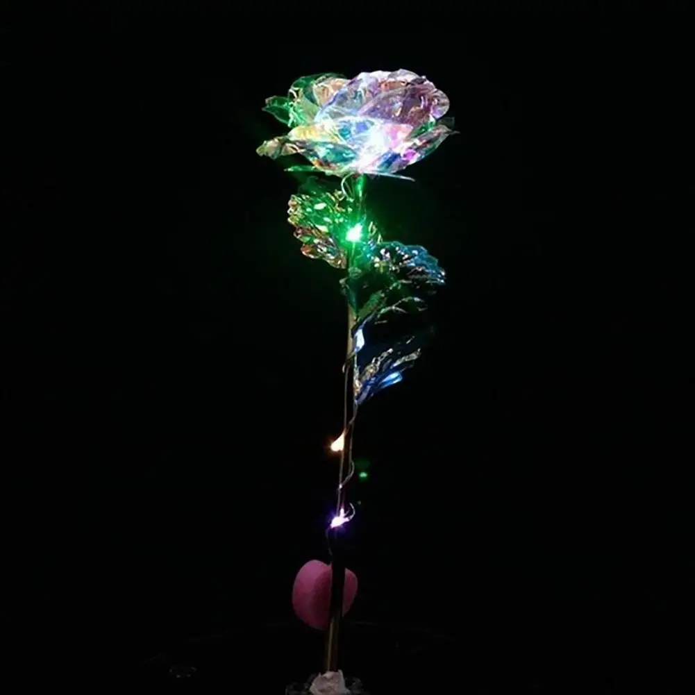 Creative  Fake LED Rose Exquisite Anniversary Festival LED Flower Decorative Beautifying Artificial Rose for Party