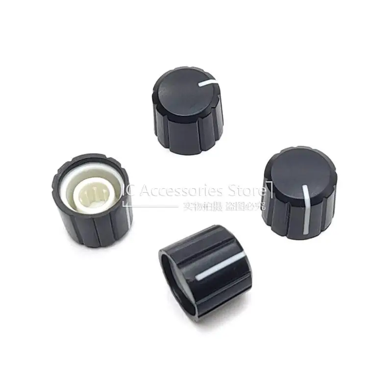 20PCS Plastic Potentiometer Knob Cap 15*13MM Switch Knob Encoder Cap Flower Shaft Inner Hole 6MM Diameter 15MM Height 13MM