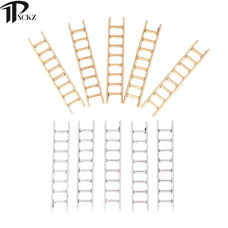 5pcs Dollhouse Miniature Furniture Metal Ladder Stairs Home Decor Ladder Model Dollhouse