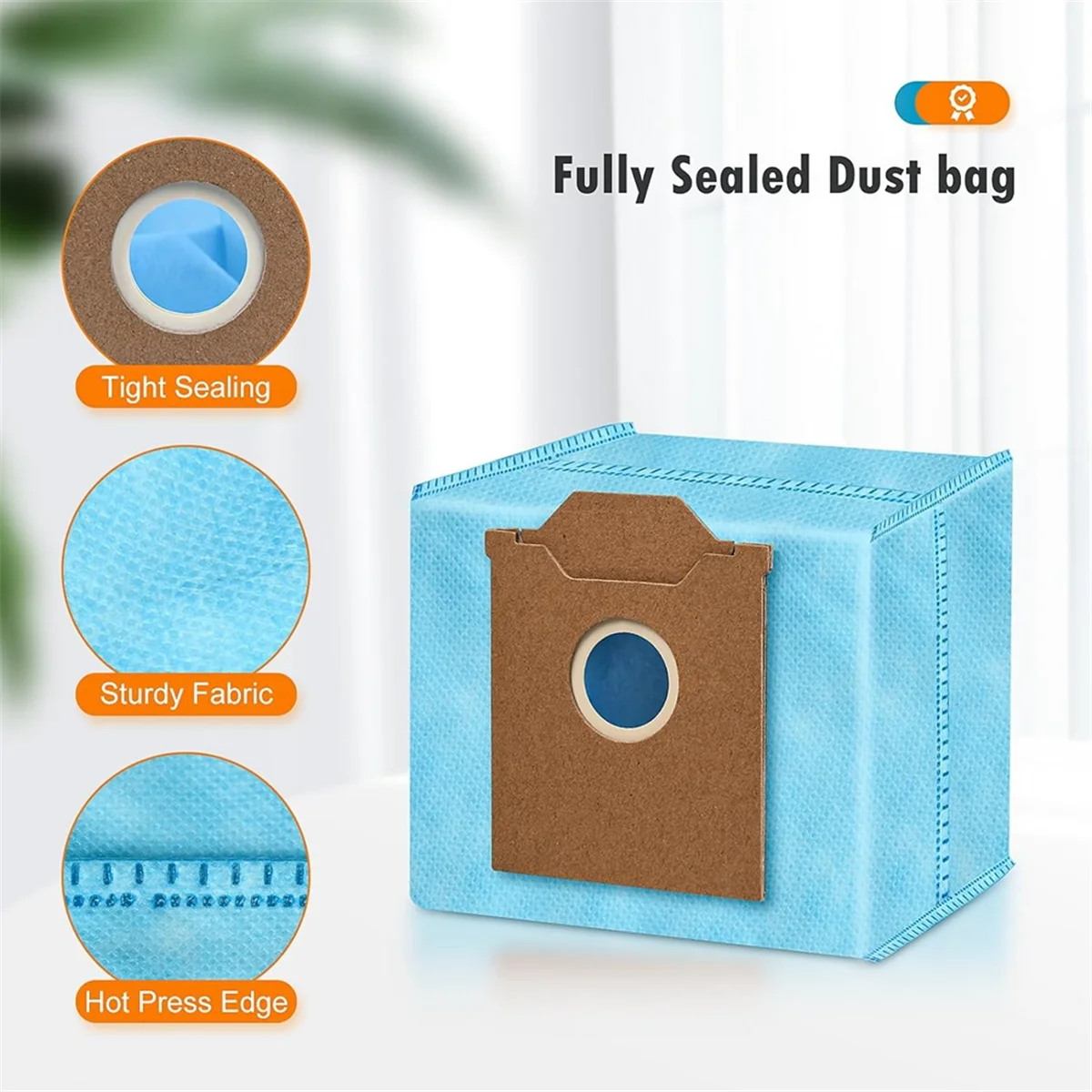 큐브 로봇 진공 자체 비우기 스테이션용 먼지 봉투, 진공 청소기 일회용 교체 가방, 8 팩
