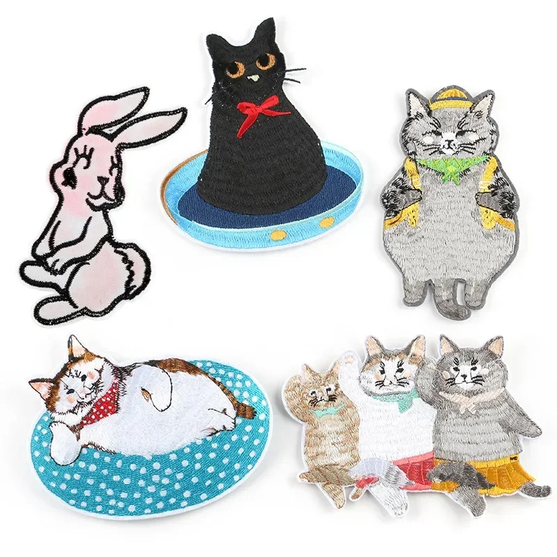 20pcs/Lot Large Luxury Embroidery Patch Fun Cute Animal Kitty Cat Nest Game Shirt Bag Clothing Decoration Accessory Diy Applique