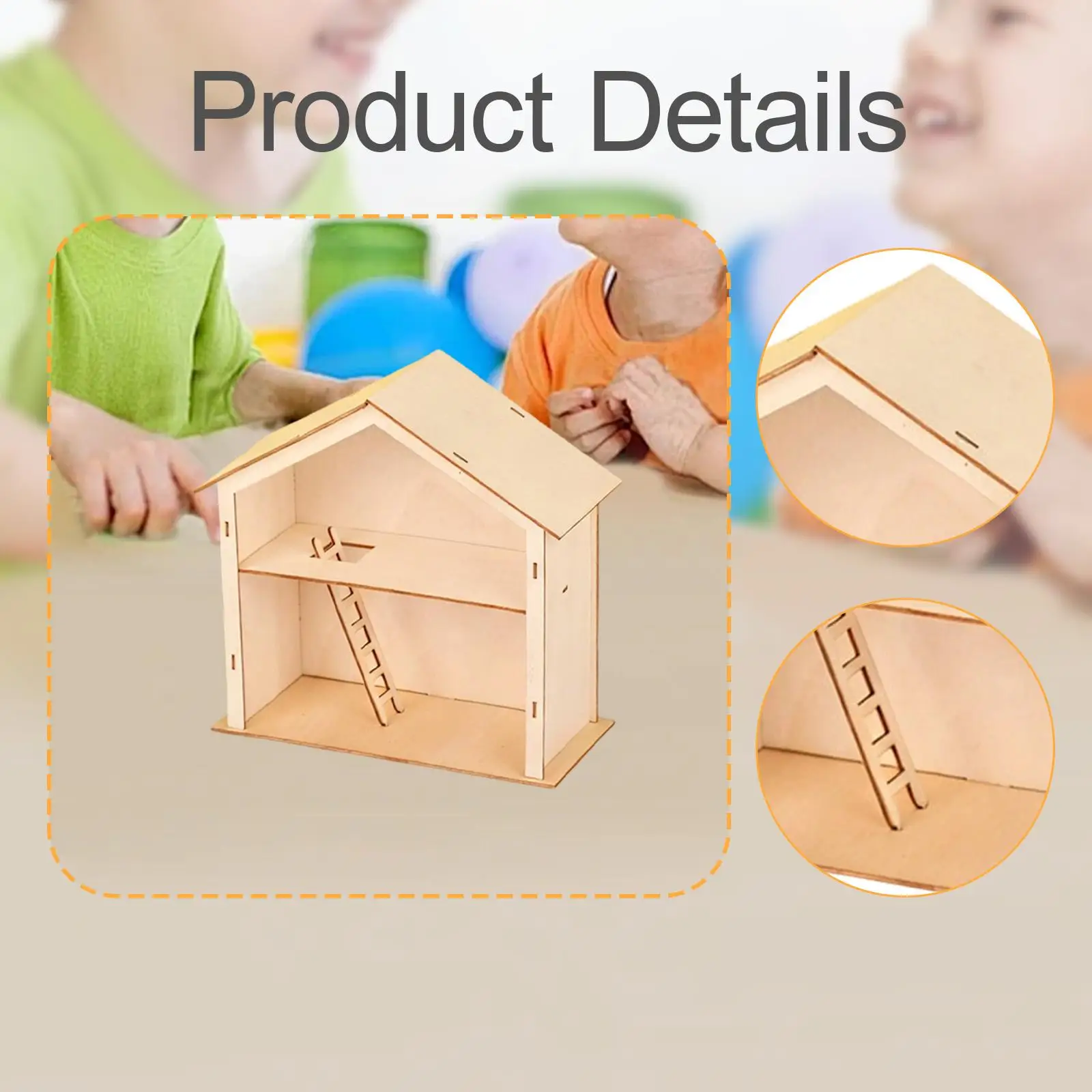 DIY Wood Christmas House Craft Kit Unfinished DIY Assembly Paint and Build Table Centerpiece for Home Decoration Kids Crafts