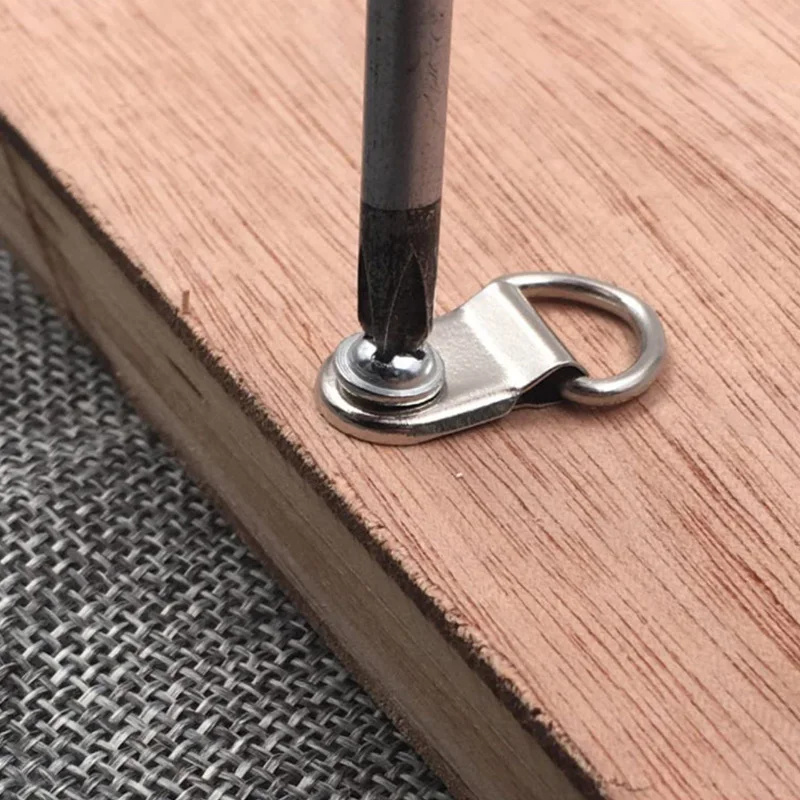 100 Stück D-förmige halbrunde Bilderrahmen-Aufhängeringe mit Schraubhaken, Bilderrahmenhaken, Zubehör für Bilderrahmen-Hardware – Detail 6