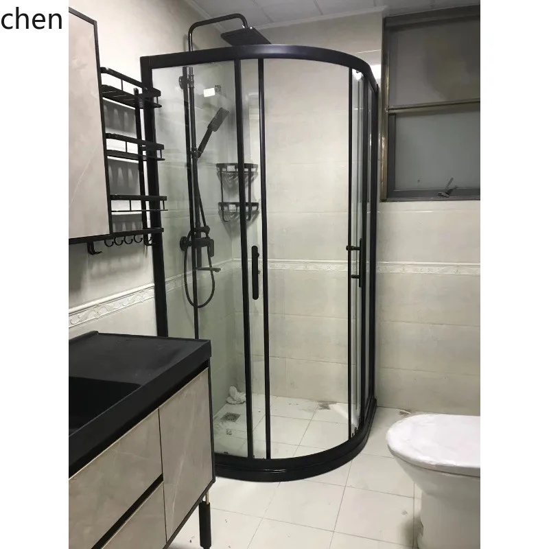 CZ Shower Room Arc Fan-Shaped Space Aluminum Integrated Bathroom Glass Partition Dry-Wet Separation Tempered Glass Door