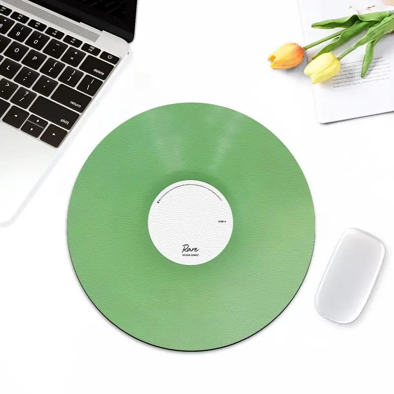 Retro record, round mouse pad, small rubber, anti-slip, washable, computer desktop decoration, high-definition printing