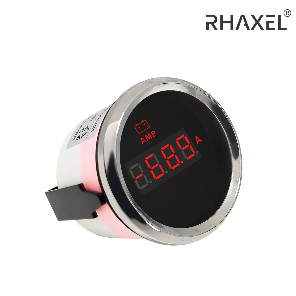 

RHAXEL Waterproof 52mm Ammeter AMP Gauge +/-50A +/-80A +/-150A with Current Sensor and Red Backlight for Car Boat 12V 24V