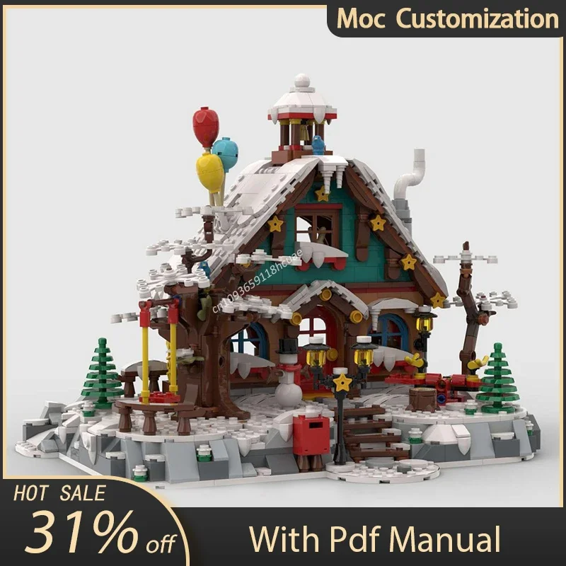 

1485pcs MOC Winter Village Winter Kindergarten Modular Architecture Castle Building Blocks Assembly Creative Bricks Toy Kid Gift