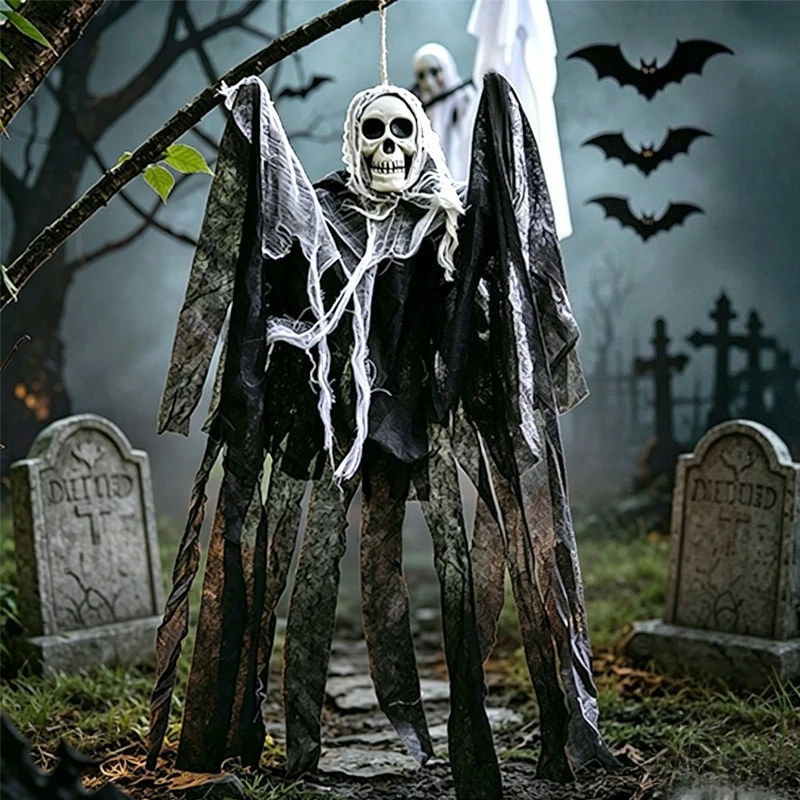 Horror Skeleton Pendant Skull Pendant Variable Shape Skull Halloween Prop Party Outdoor Haunted House Bar Halloween Decoration