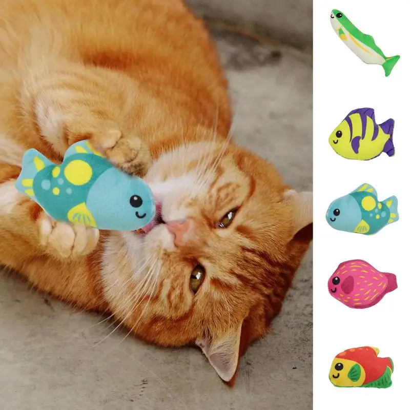 Catnip Fish Tropical Fish Cat Toy Cartoon Clown Fish Shape Nibble Toy Pet Anti Bite Creative Sturdy Cat Toy With Plush catnips