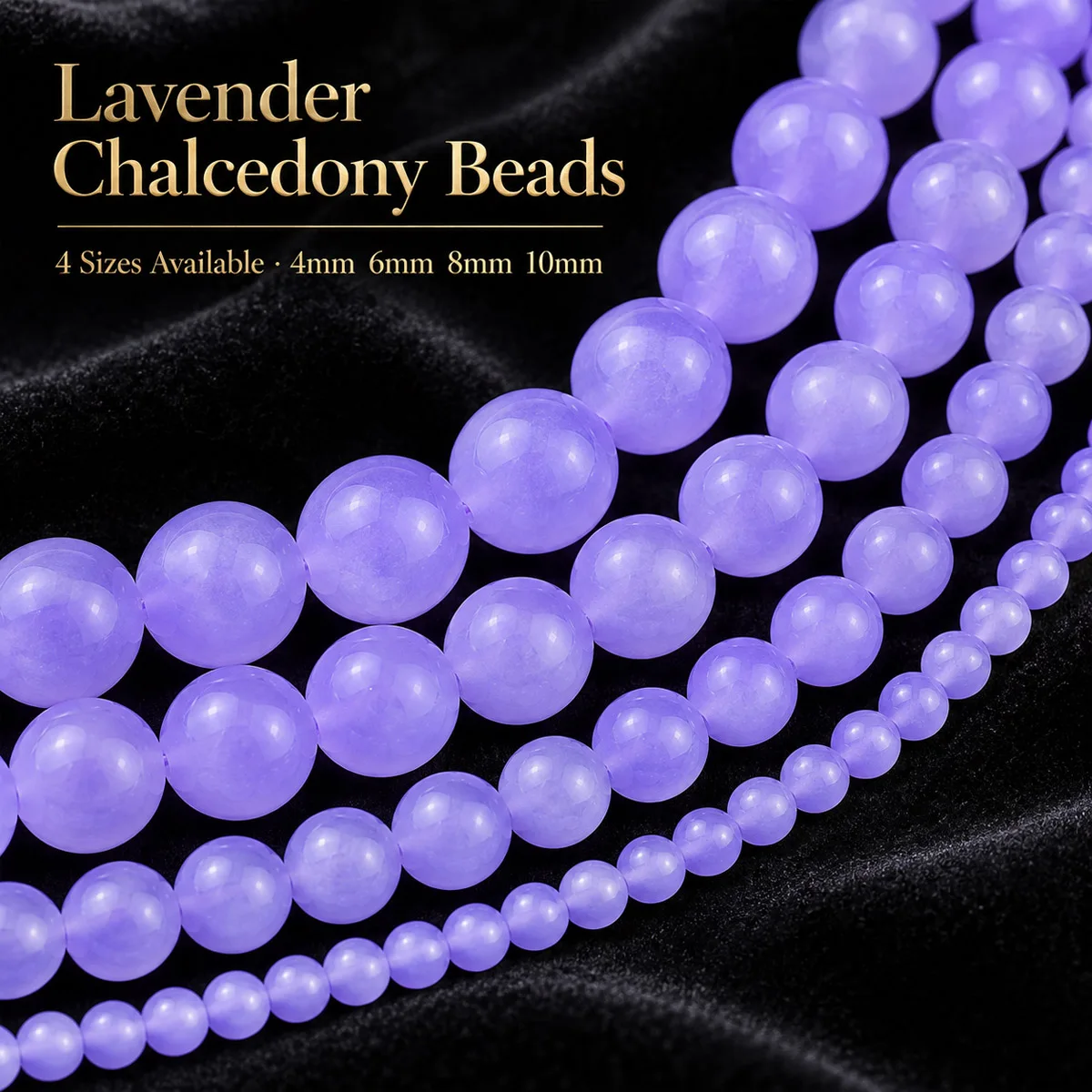 18-45Pcs 4-10mm Medium Purple Chalcedony Natural Stone Loose Beads for Jewelry Making Bracelet Necklace Keychain DIY Accessories
