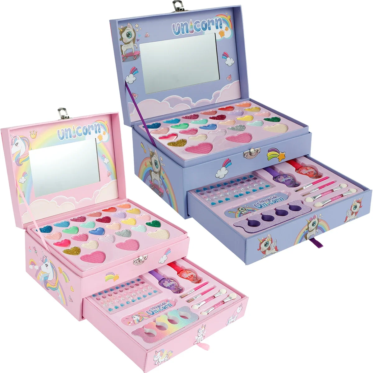 

37Pcs Kids Makeup Toy Kit Real Washable Makeup Beauty Set for Girls with Portable Cosmetic Bag Princess Play Makeup Toy Set