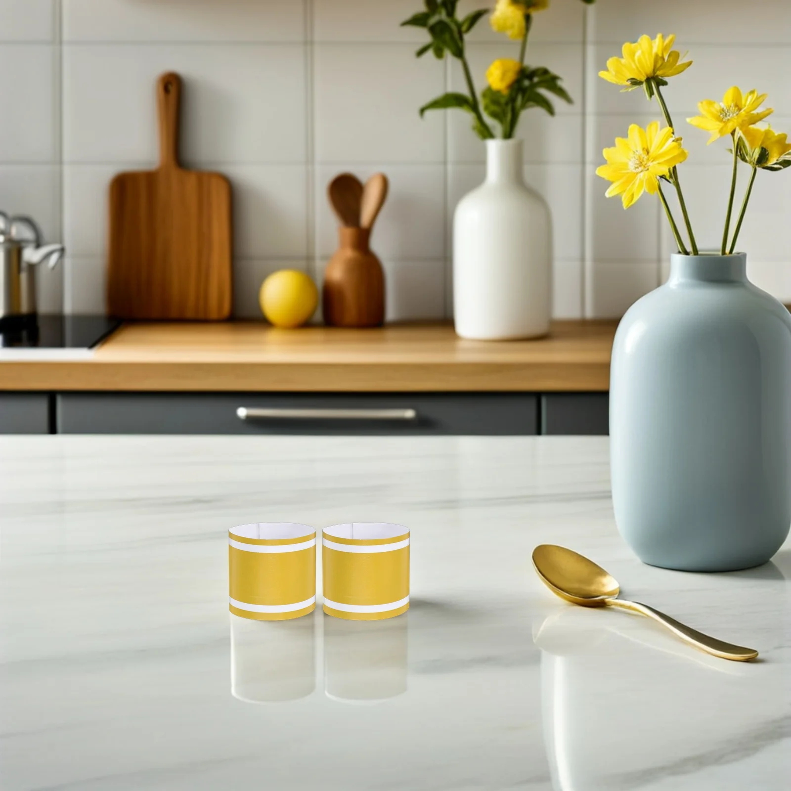 

100Pcs Paper Napkin Wraps Self Adhesive Napkin Ring Holders Disposable Buckles for Wedding Party Dinner Table Use