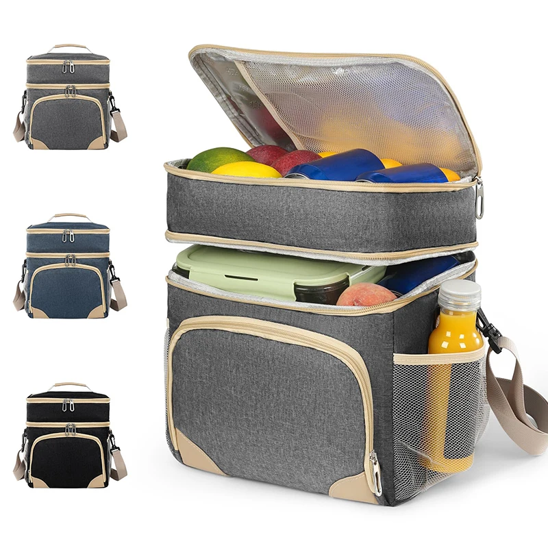 

12L Insulated Lunch Bag Large Capacity Thermal Lunch Tote，Waterproof Cooler Bag with Adjustable Strap Picnic Bag for Work