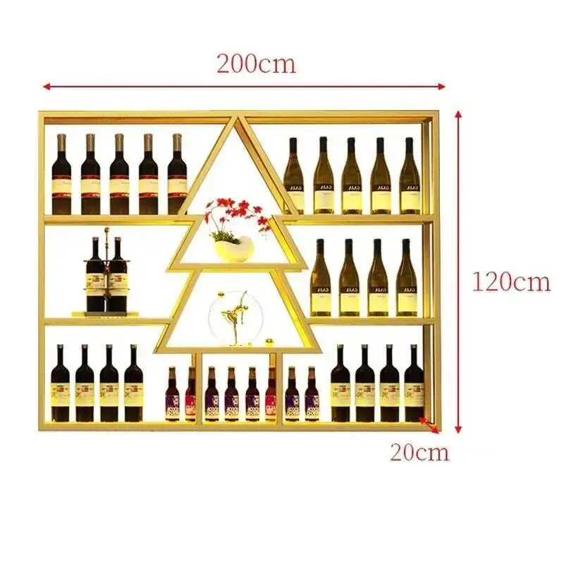 Nordic Display Modern Cabinet Shelf Liquor Glass Wall Mounted Alcohol Cabinets Space Saver Light Arredamento Bar Furniture
