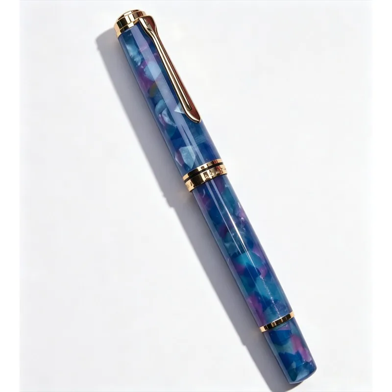 Acrylic Pen Admok M800/800 Resin Piston Fountain Pen Red Schmidt or Bock F/M/B 0.5 0.7 1.0mm Nib Travel Ink Pens for Writing