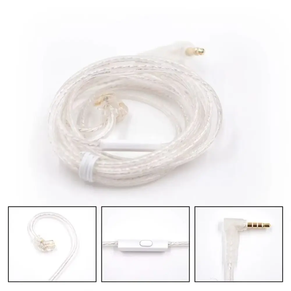 Silver Plated KZ Earphones Cables With Microphone 3.5MM 2PIN KZ Headphones Wire High-Purity Upgrade Cable Wired Earphones KZ