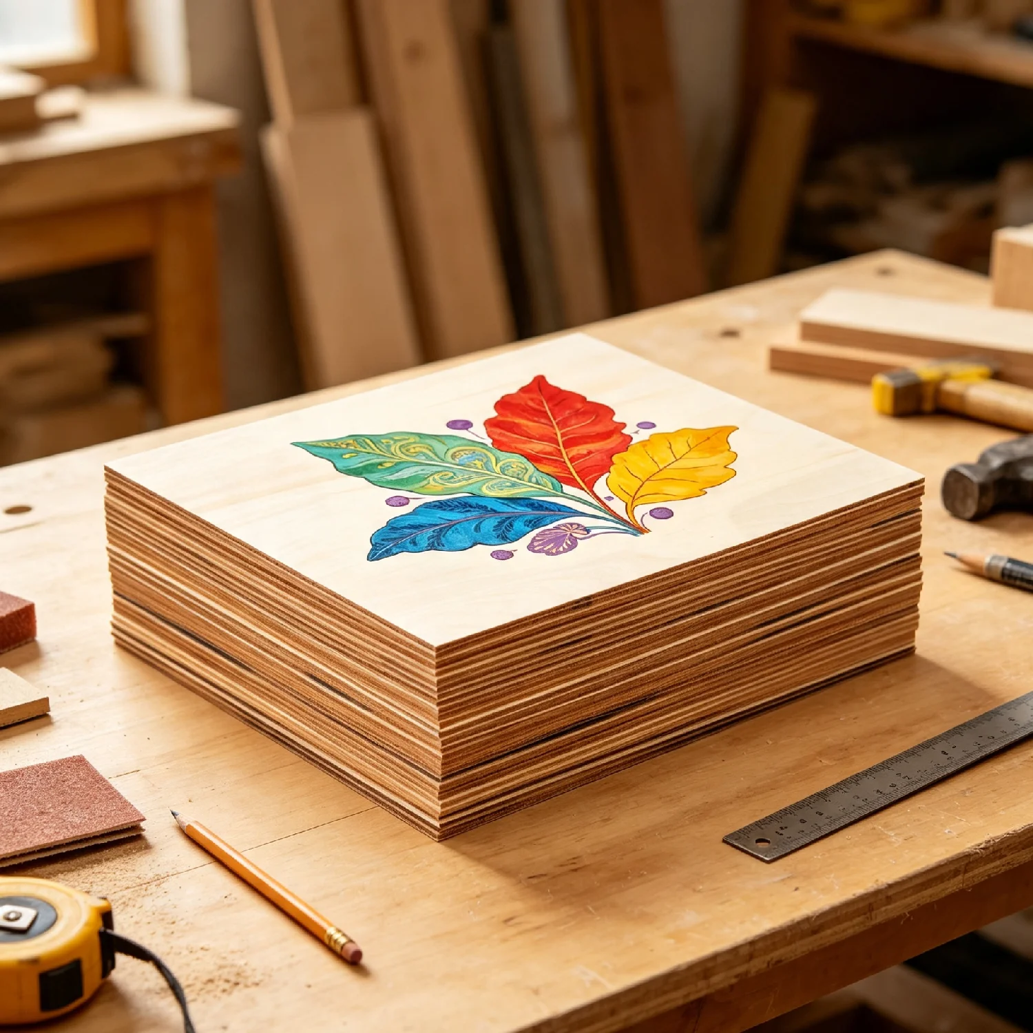 30 Pieces Basswood Sheets, 30*30cm Rectangle Blank Wooden Boards, Plywood Panels for Wood DIY Home Decoration