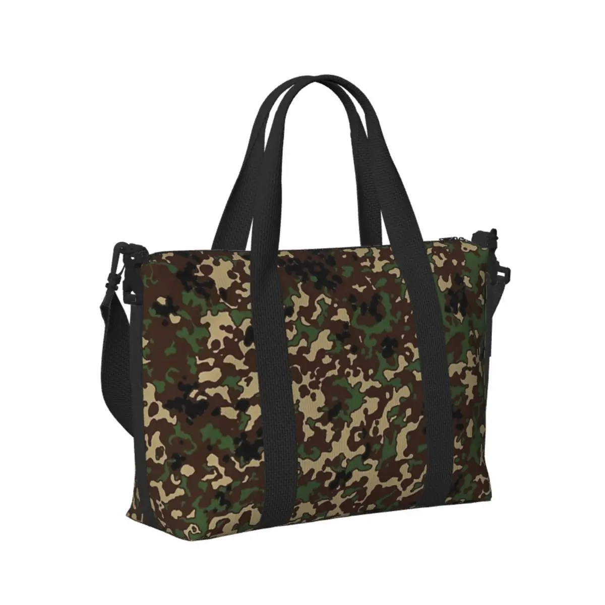 

Flecktarn Camouflage Beach Travel Bag Large Capacity Tote Bags for Gym Yoga Women Shopping Duffle Shoulder Bag