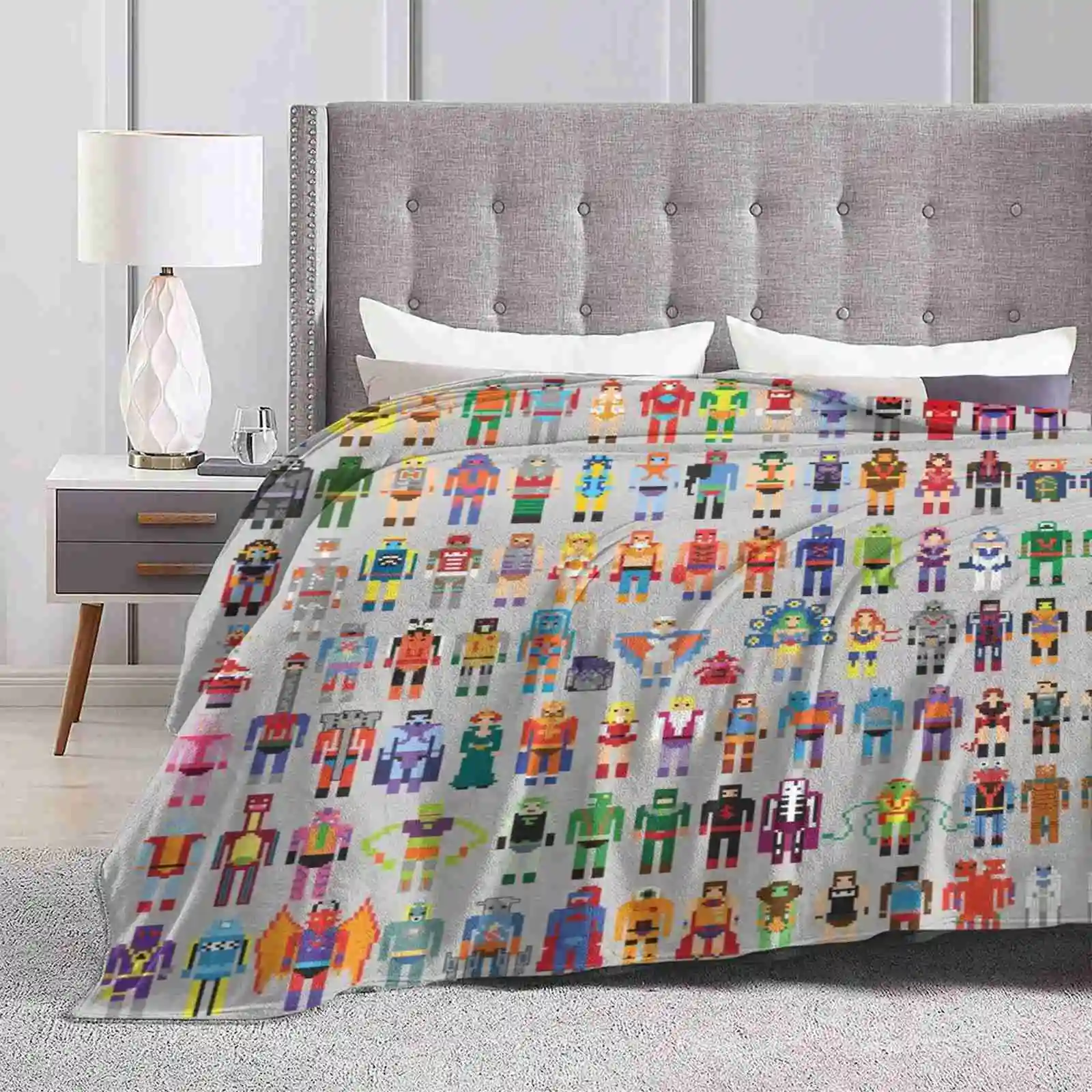 8-Bit Masters Expanded Set Latest Super Soft Warm Light Thin Blanket Cool Nerdy Awesome Heman Masters Universe 8Bit Skeletor