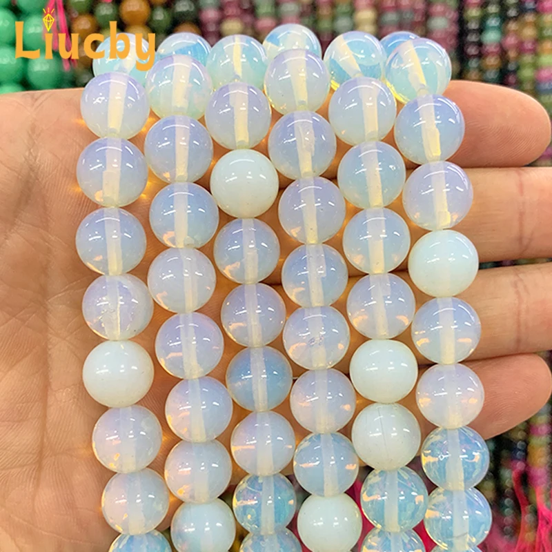 4/6/8/10/12mm Natural Stone Beads white Opal Bracelets matte Round Beads For Jewelry Making DIY Bracelets Accessories 15\'\'Strand