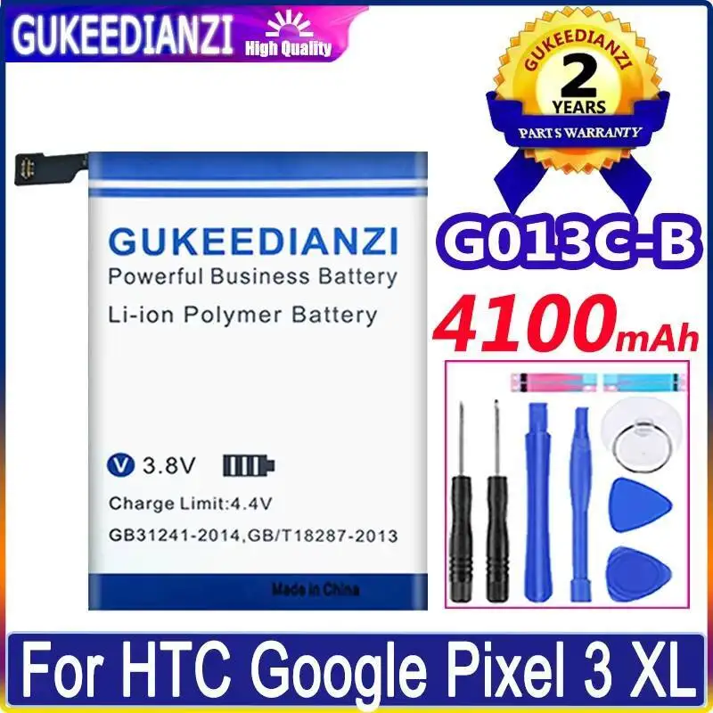 G013C-B para Htc Google Pixel 3 XL 3XL 4100Mah Bateria do telefone móvel de alta capacidade