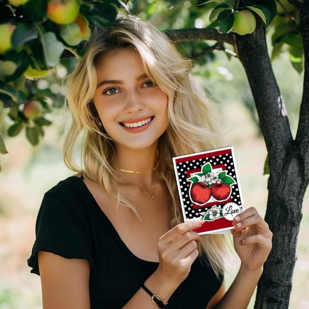 Apple stempel bening silikon bunga buah stempel bening segel transparan untuk DIY Album foto pembuatan kartu buku tempel