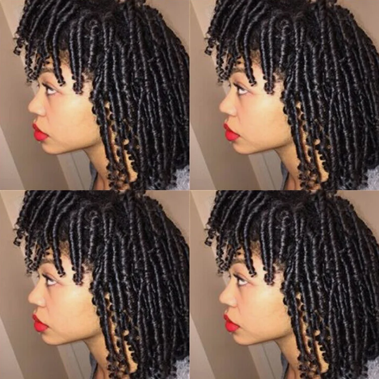 Short Black Dreadlock Wigs Twist Braids Dreadlock Wigs for Women Afro Curly Wigs