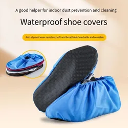 1 pair of adult waterproof shoe covers men and women thickened home shoe covers non-slip shoe covers washable and reusable