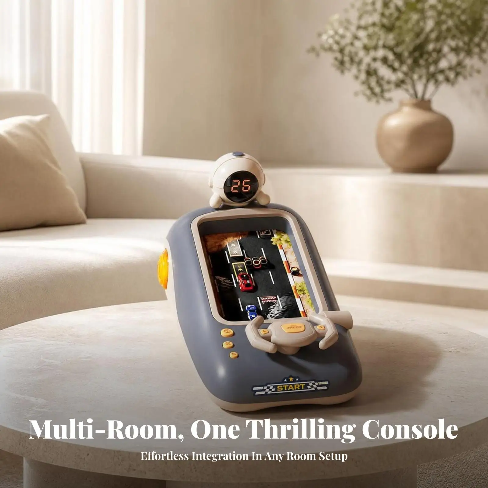 Driving Toy with Steering Wheel Simulated Tabletop Racing Game Driving Simulation Toy Educational Obstacle Course Game