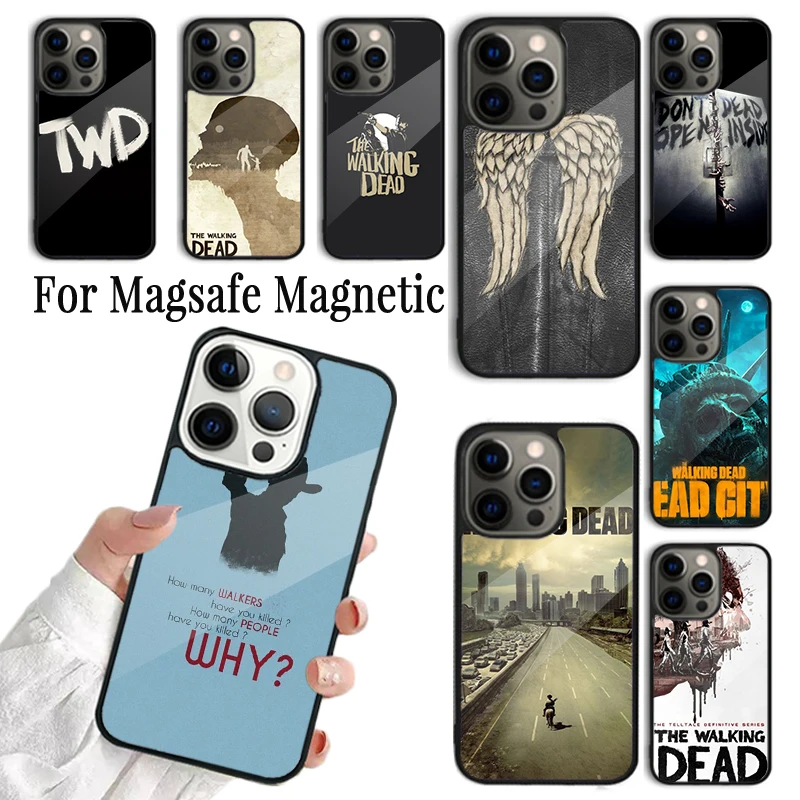 Coque Phone Case For iPhone 16 15 14 13 12 11 Pro Max Plus Magsafe Magnetic Wireless Charging Cover The Walking Dead Dead City